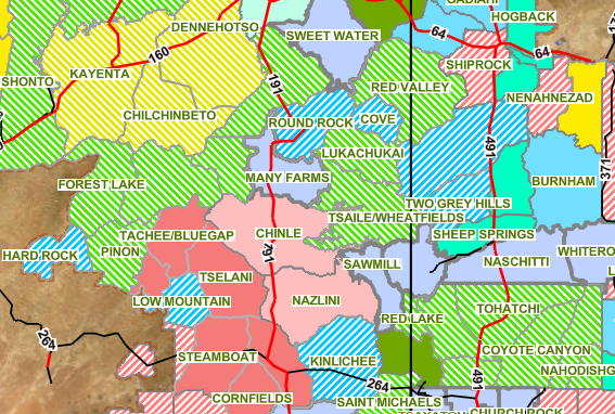 Navajo nation partial map